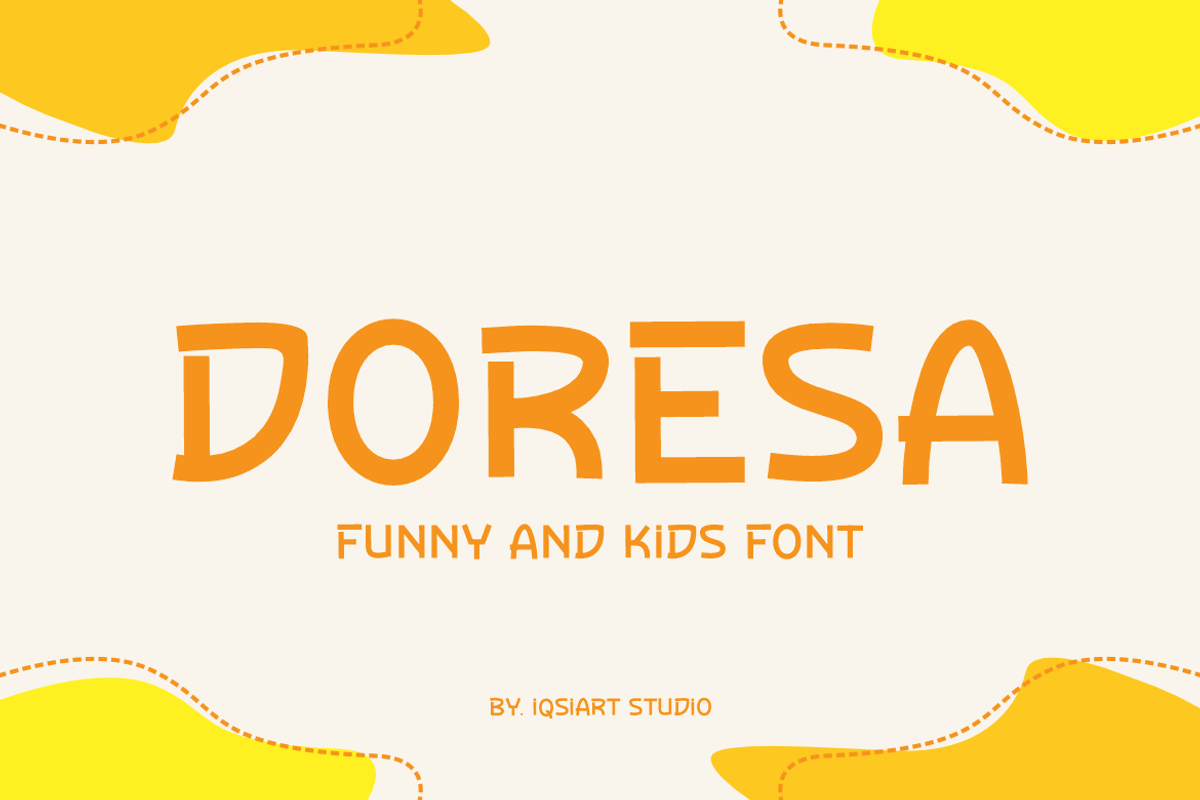 Doresa - Funny Font, a Sans Serif Font by Iqsiart Studio (Photo 1 of 6)