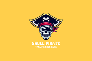 Skull Pirate Mascot Cartoon Logo, a Branding & Logo Template by Artnivora.Std