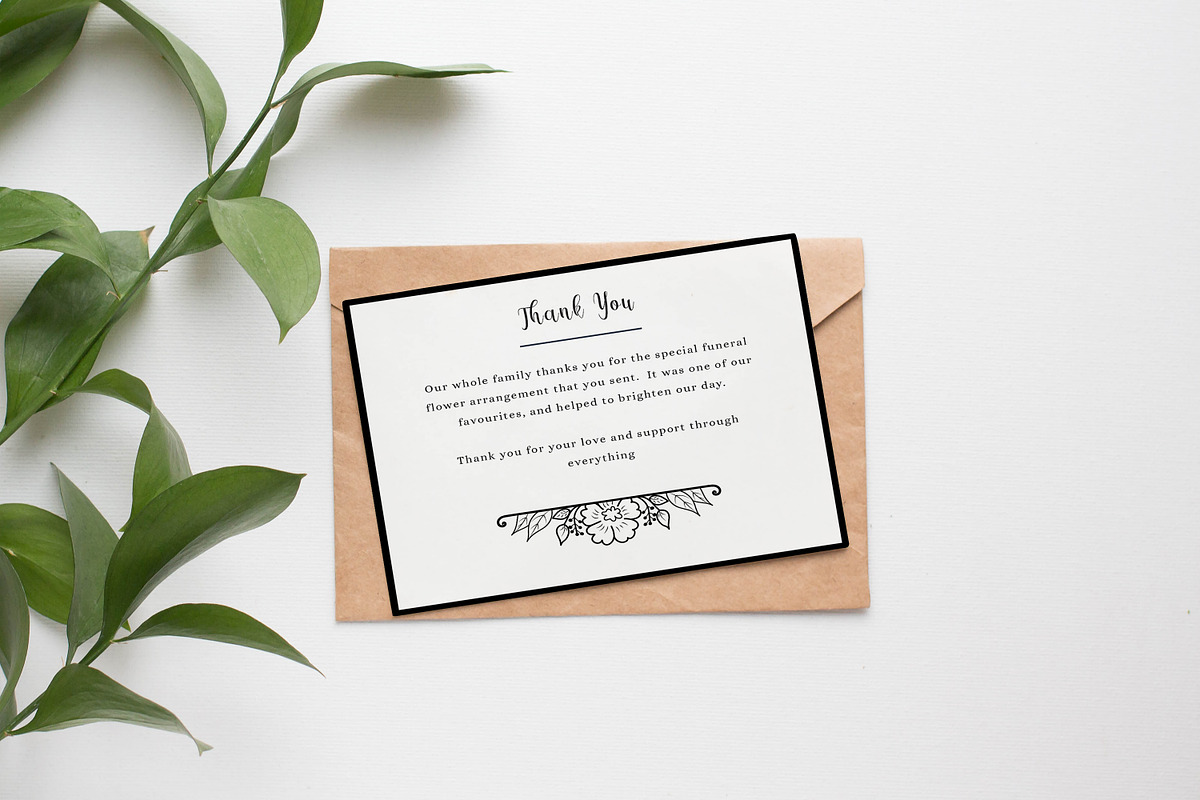 Floral Funeral Thank you card, a Card Template by SmmrDesign (Photo 4 of 4)