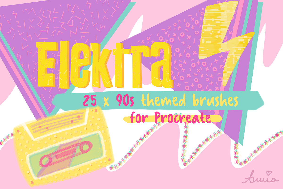 Retro 90s Brushes for Procreate, a Brush Add-On by AnniaArt (Photo 1 of 9)