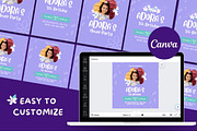 Flower Party Canva Invitation, a Design Template by TemplateCastleStore (Thumbnail 3 of 5)