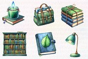 Book Lover Watercolor Clipart Collec, an Illustration by CreationArt (Thumbnail 2 of 7)