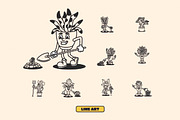 Retro Plant Mascot Illustration, an Object Illustration by Decoconio Design (Thumbnail 4 of 8)