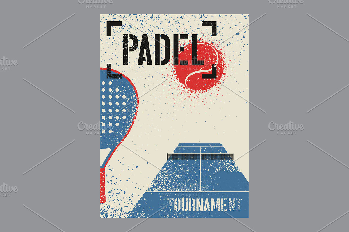 Padel tennis grunge vector posters., a Person Illustration by PoPaShop (Photo 3 of 8)