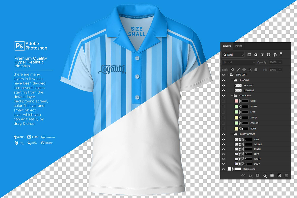 Dress Suit Polo T-Shirt S Mockup, a Shirt Mockup by Nanggroe Scripting (Photo 3 of 8)
