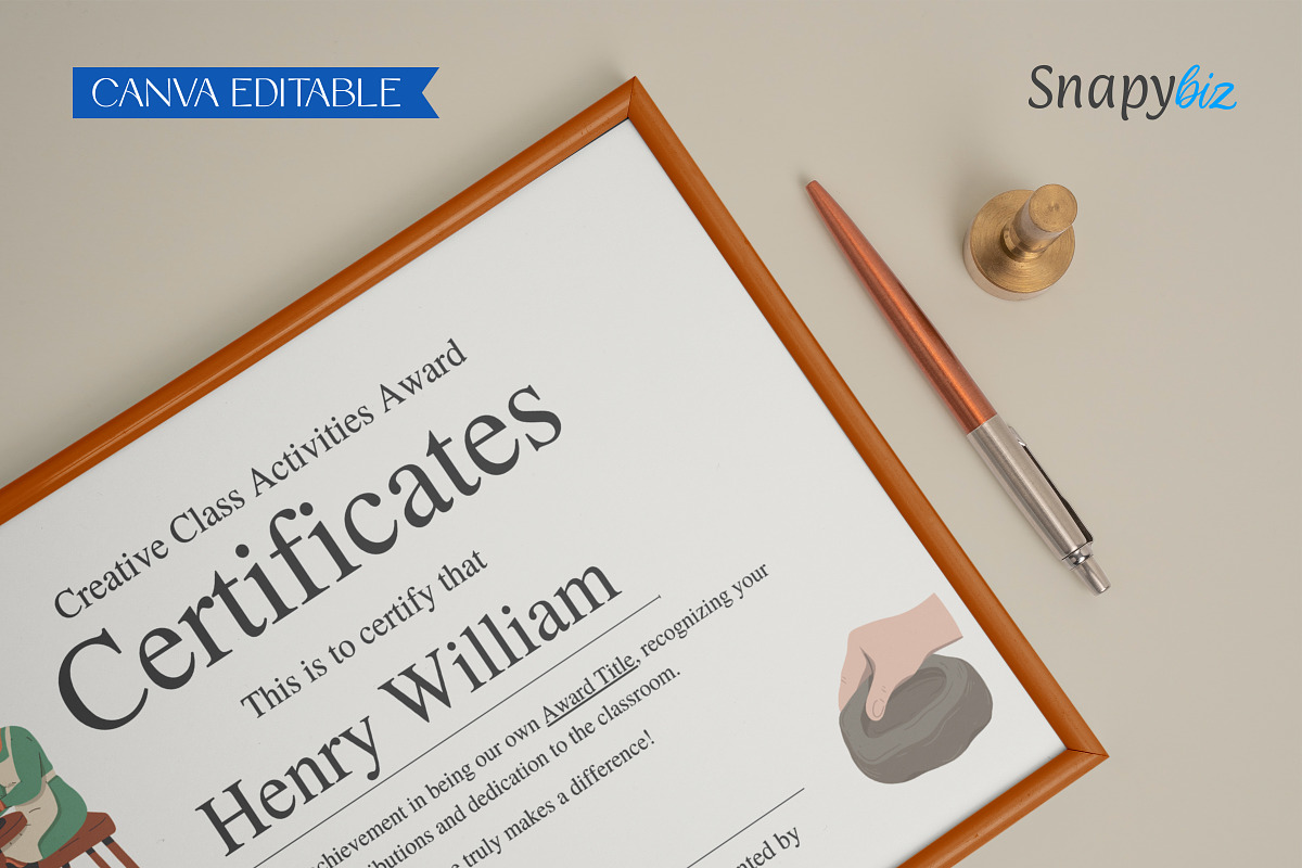 Teacher Award Certificate Template, a Card Template by Snapybiz (Photo 10 of 10)