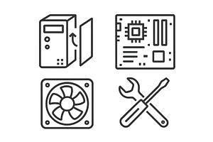 Illustration of computer components, a Technology Illustration by ZinetroN