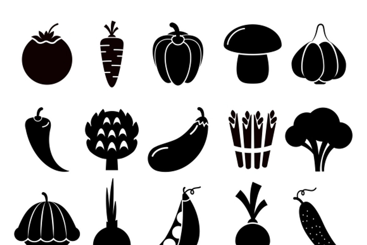 Vegetables icons, a Graphic by Microvector (Photo 2 of 3)