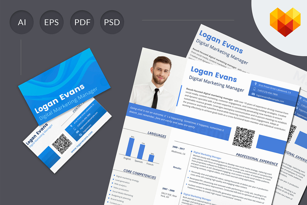 Digital Marketing Resume Template, a Resume Template by MotoCMS (Photo 1 of 3)