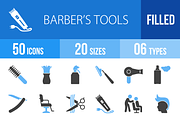 50 Barber’s Tools Blue & Black Icons, an Icon by IconBunny (Thumbnail 1 of 3)