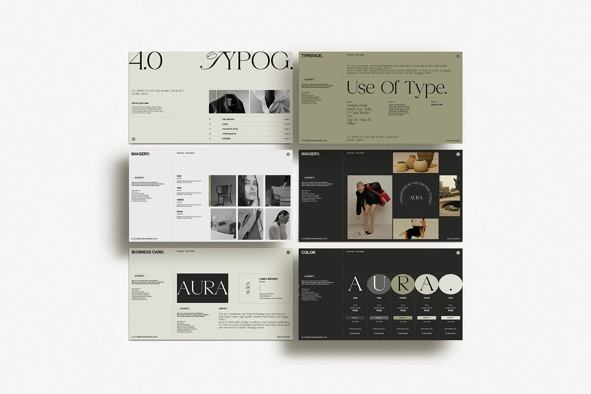 AURA Brand Guideline Presentation, a Presentation Template by GoldenPixelStudio (Photo 4 of 10)