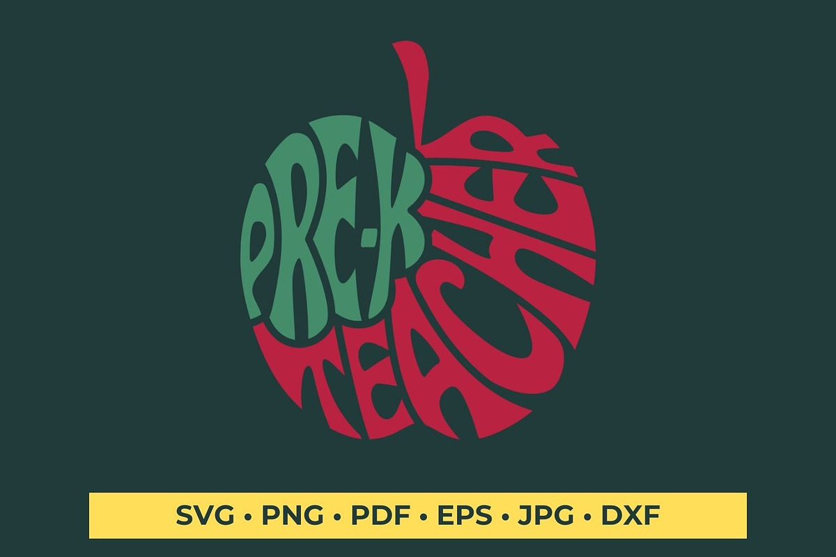 Pre K Teacher Apple SVG Cut, an Object Graphic by DigitalDesignsLaura (Photo 2 of 7)