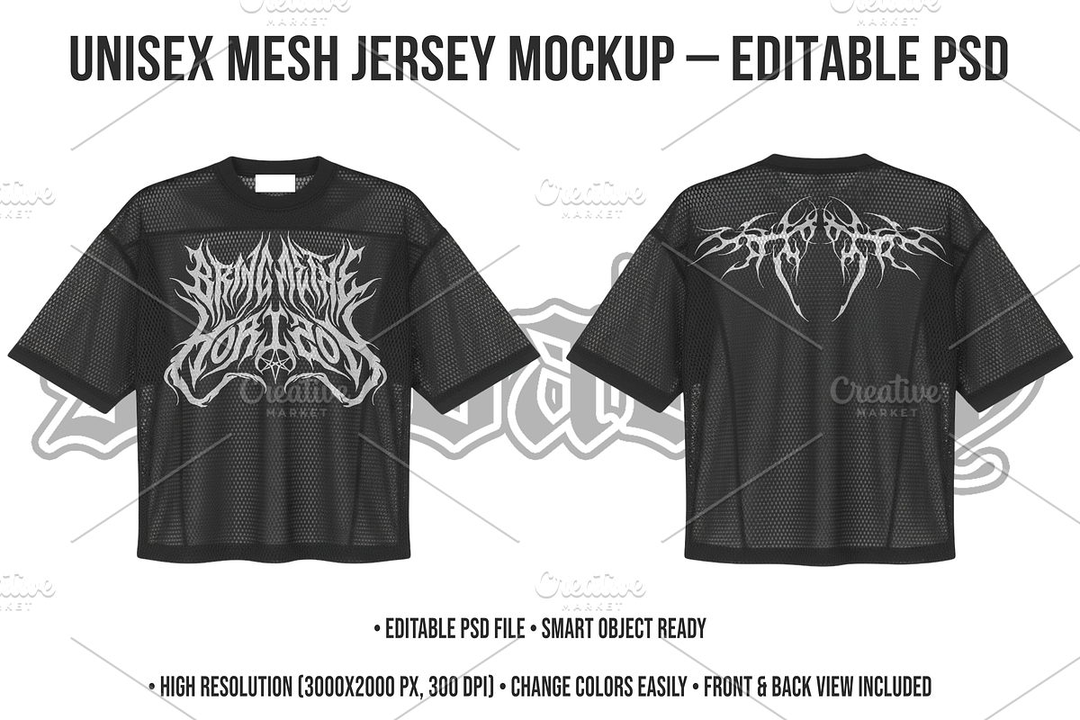 Unisex Mesh Jersey Mockup – Editable, a Shirt Mockup by std.badboy (Photo 1 of 4)