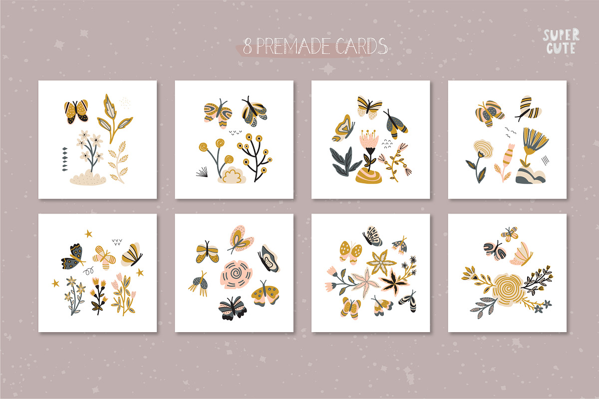Cute Butterfly 120+ elements, a Decorative Illustration by BAGIRA | Studio (Photo 6 of 9)