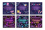 Carnival party posters set, a Decorative Illustration by Good Studio (Thumbnail 4 of 9)