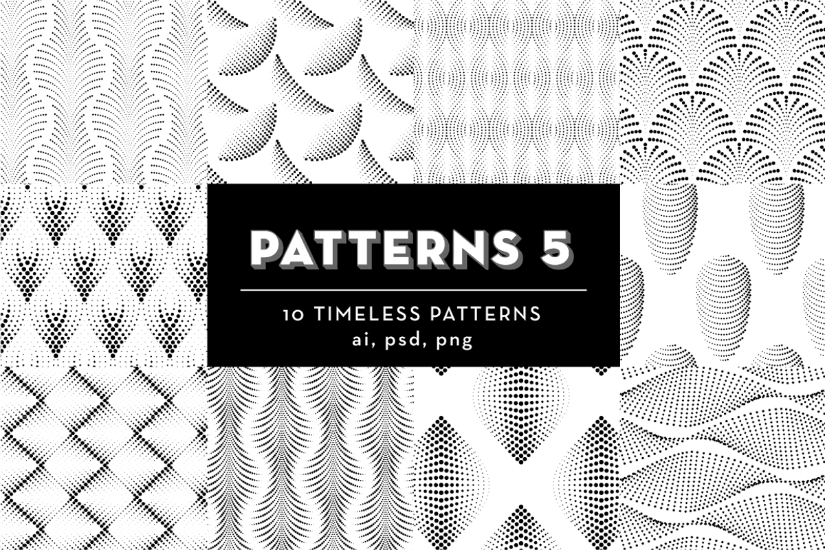 PATTERNS 5: 10 Geometric Patterns, a Pattern Graphic by kloroform