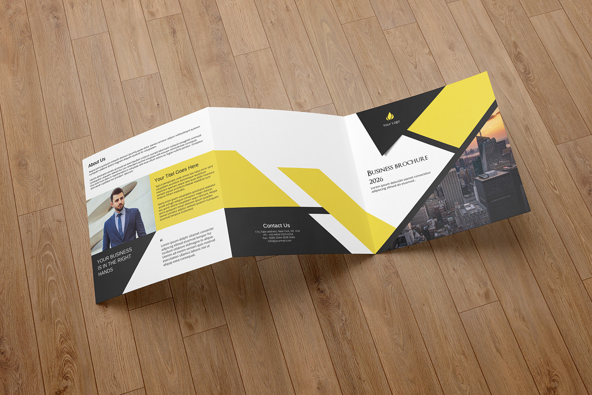 Corporate Square Trifold Brochure, a Brochure Template by retrographix (Photo 2 of 7)
