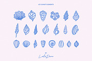 Seashells Clip Art & Patterns, an Object Graphic by Leila Divine (Thumbnail 5 of 13)