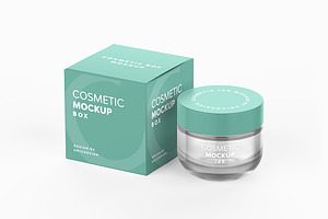 Cosmetic Jar & Box Mockup