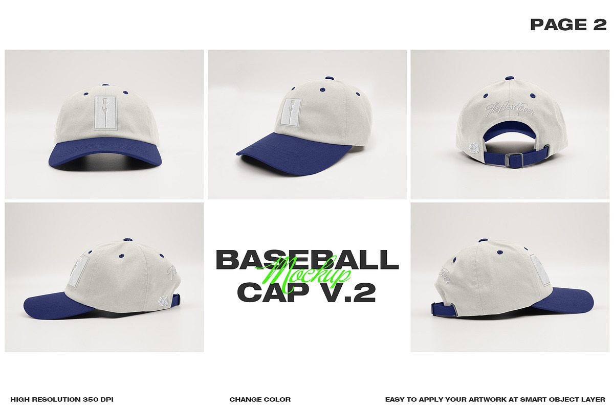 Baseball Cap V.2 - Mockup, a Hat Mockup by DaldSgh (Photo 3 of 9)