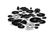 Lotus Pond Silhouette SVG Bundle, an Illustration by yasushie (Thumbnail 20 of 31)