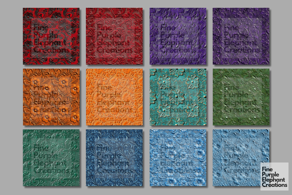 Rainbow Tooled Leather Embossed, a Pattern Graphic by Fine Purple Elephant (Photo 5 of 5)