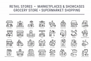 Retail Business, Shopping Icons Set, an Outline Icon by Nuburu (Thumbnail 3 of 5)