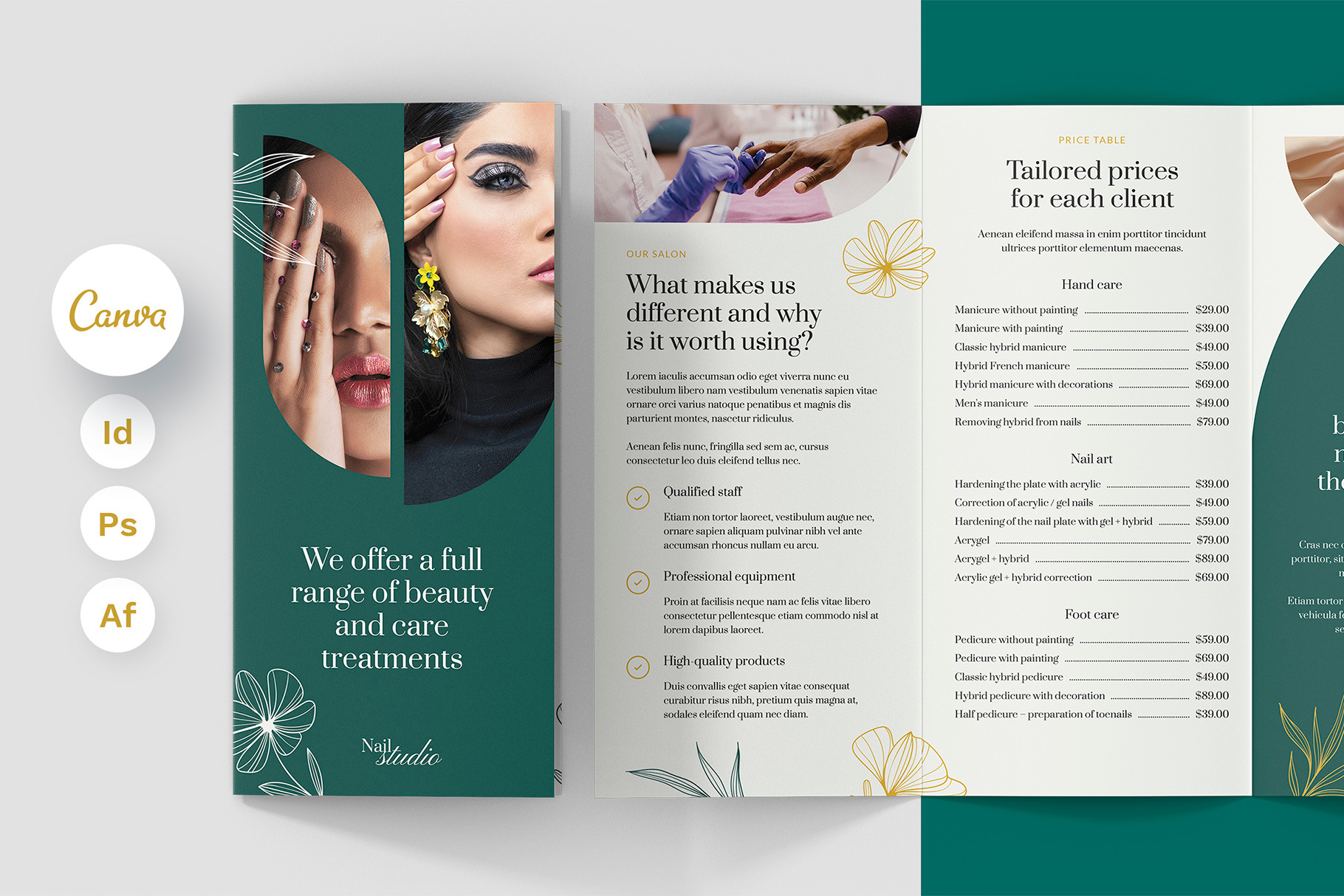 Nail Studio Brochure Tri-Fold Canva