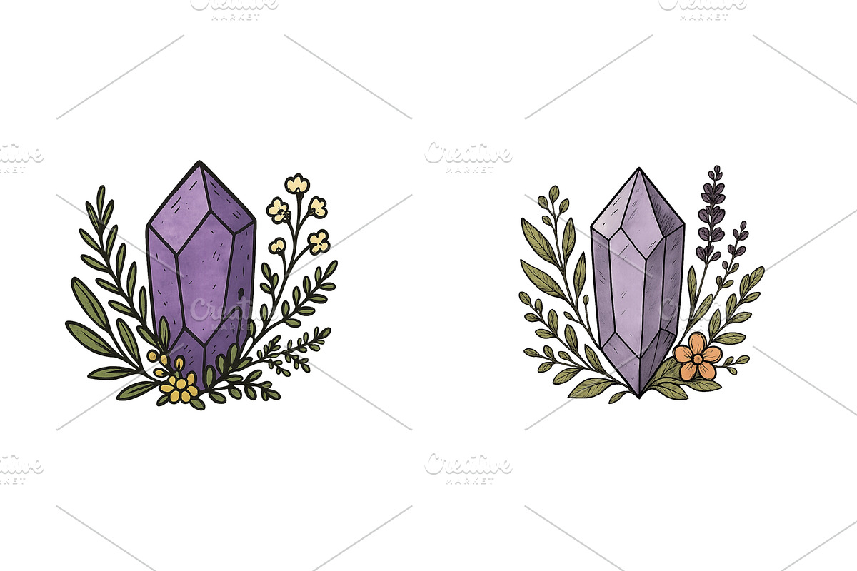Intricate crystal designs surrounded, an Illustration by ZinetroN