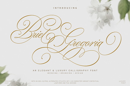 Briel Gregoria, a Script Font by JamalCreativeStudio