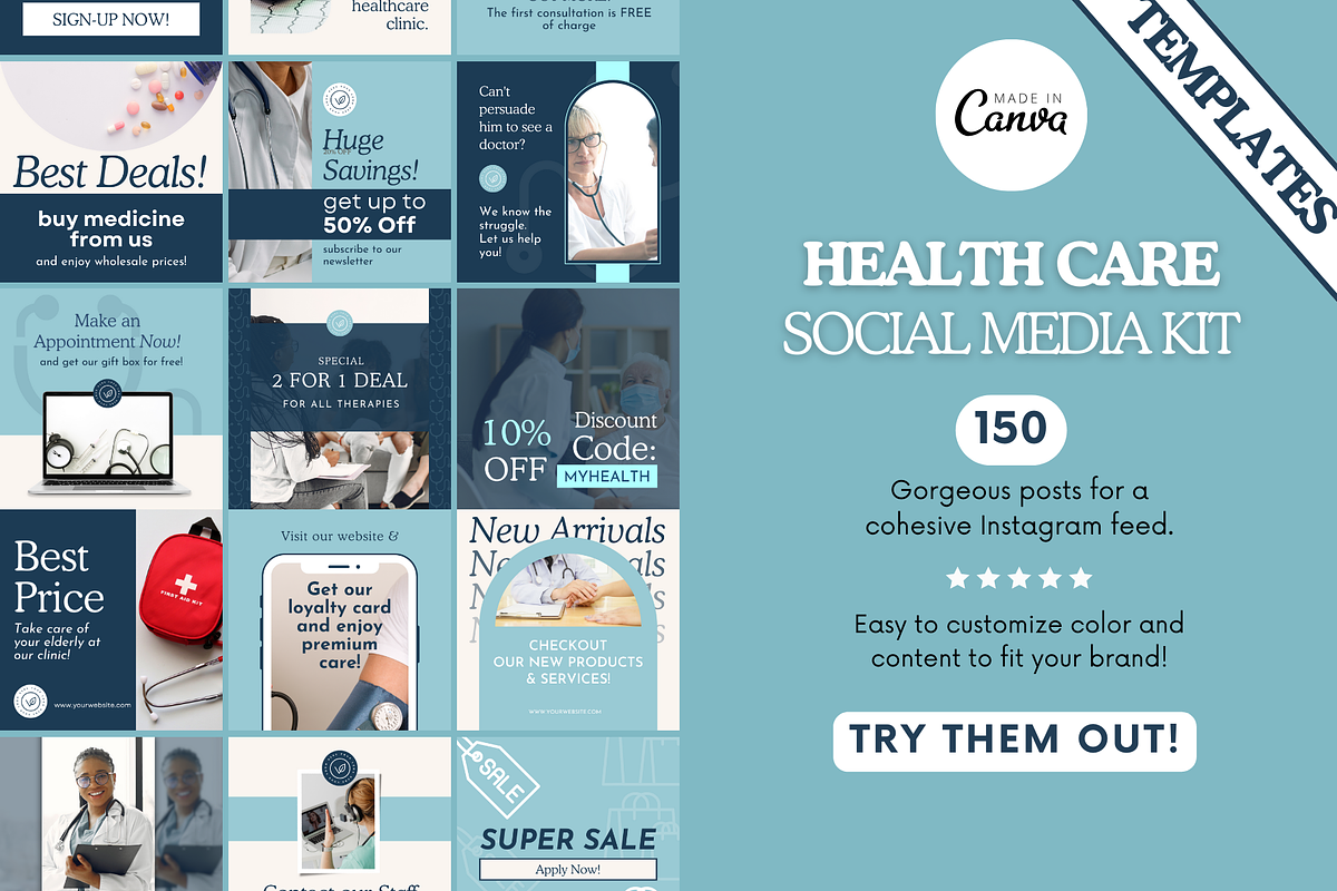 Health Care Social Templates, a Social Media Template by Ariyah Media (Photo 1 of 3)