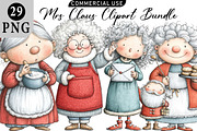 Mrs Claus Clipart Bundle, an Illustration by Daily.Designs (Thumbnail 1 of 5)