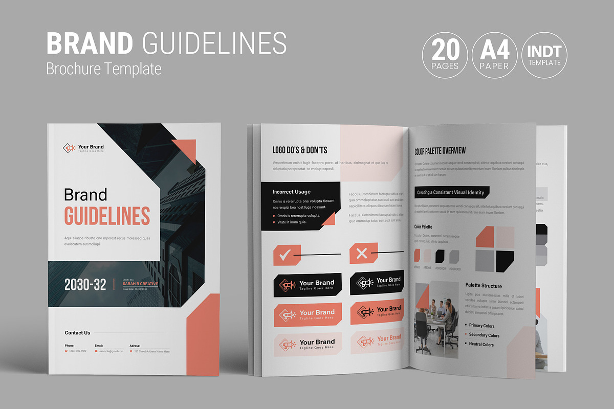 Brand Guidelines Template Design, a Brochure Template by White Graphic (Photo 1 of 11)