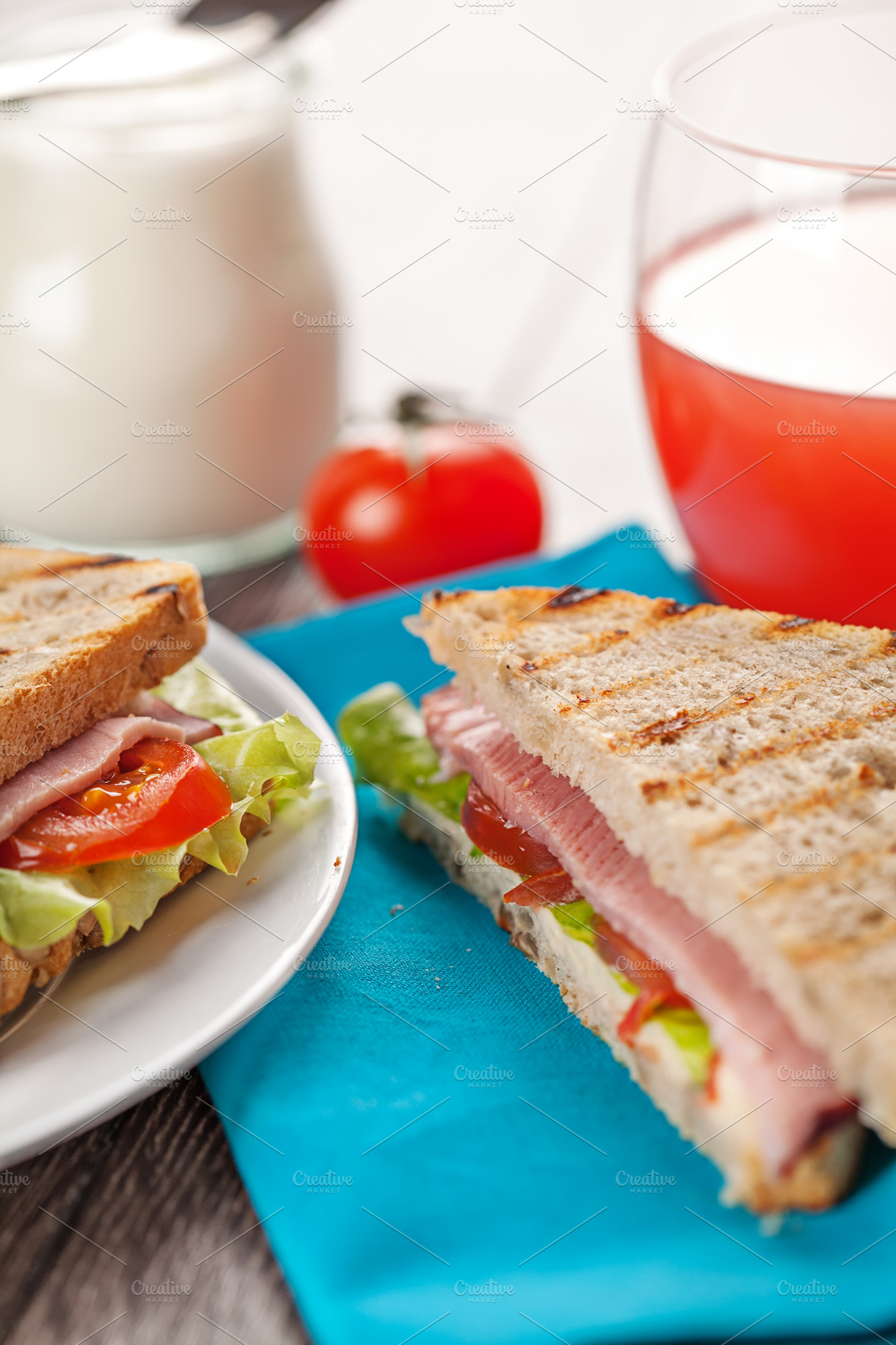 Fresh Sandwiches Breakfast Meal Featuring Bacon Bread And Breakfast