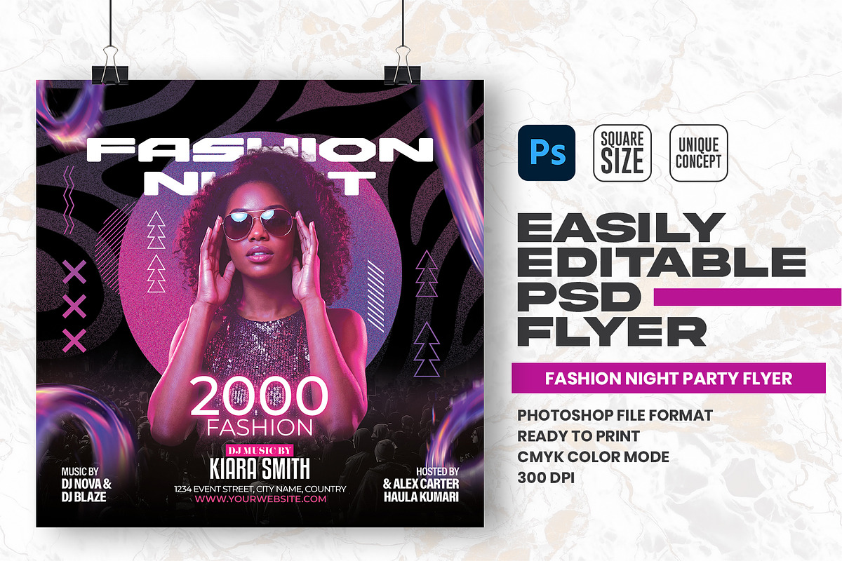 Fashion Night Party Flyer Design, a Flyer Template by Shajib Shikder (Photo 1 of 2)