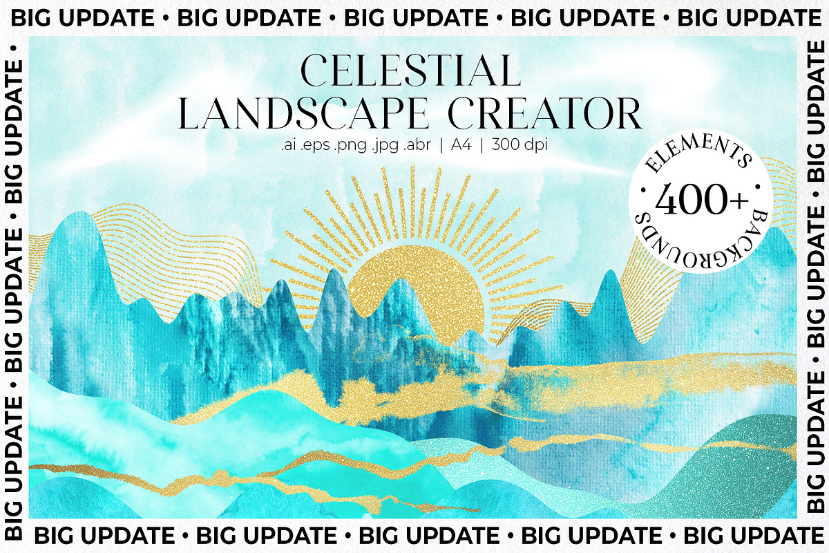 Celestial Landscape Abstract Creator, a Texture Illustration by Julie&Taily (Photo 1 of 25)