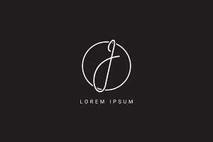 J letter hand written logo monogram, a Branding & Logo Template by Walldecorated