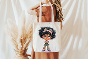 Whimsical Grumpy Black Girl Clipart, a Seasonal Illustration by designcity5 (Thumbnail 5 of 5)