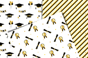 Graduation Digital Paper Pack, a Pattern Graphic by Douce Créativité (Thumbnail 4 of 6)