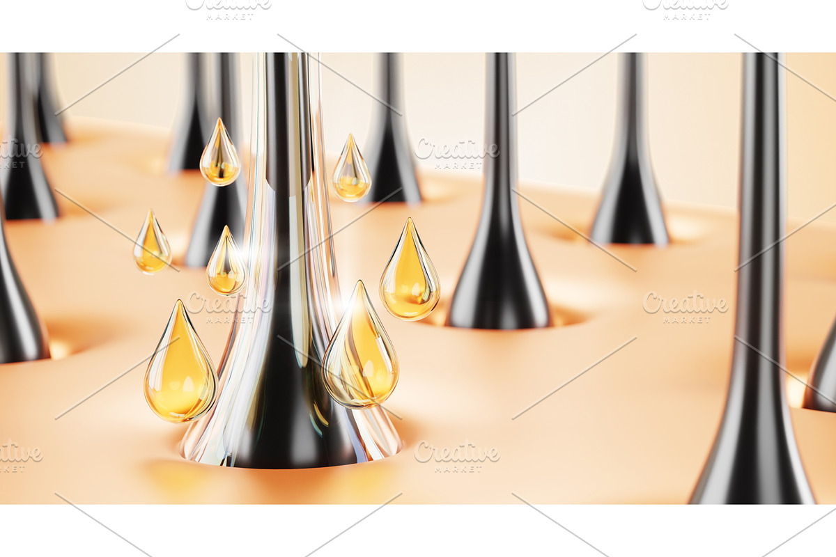 Hair care 3d render background, an Environmental 3D Model by Marozhkastudio