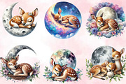 Fawn Sleeping on Moon Sublimation Cl, an Illustration by SVGArt (Thumbnail 2 of 3)