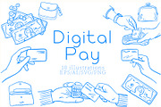 Digital Pay Lineart, a Finance Illustration by Carpet Tapete Pretzel (Thumbnail 1 of 4)