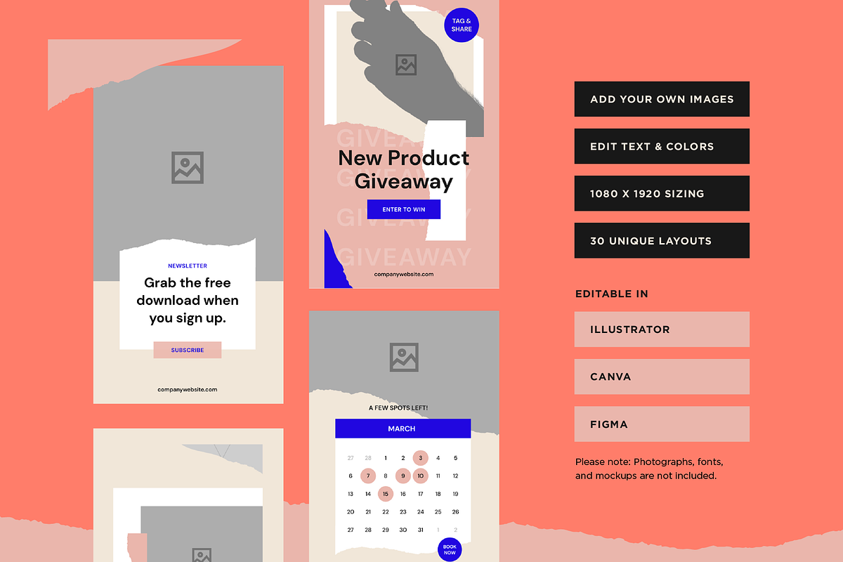 Torn Paper Social Media Templates, a Templates & Theme by sungandco (Photo 4 of 5)