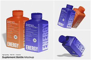 Suplement Bottle Mockup, a Packaging Mockup by Unerispace