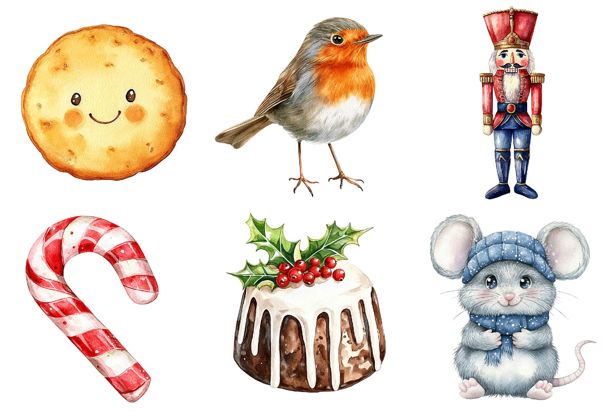 Watercolor Christmas Characters, a Seasonal Illustration by CitraGraphics (Photo 4 of 7)