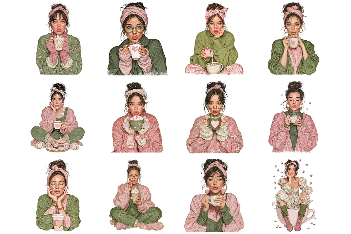 Whimsical Valentine Coffee Girl PNG, a Graphic by CitraGraphics (Photo 4 of 5)