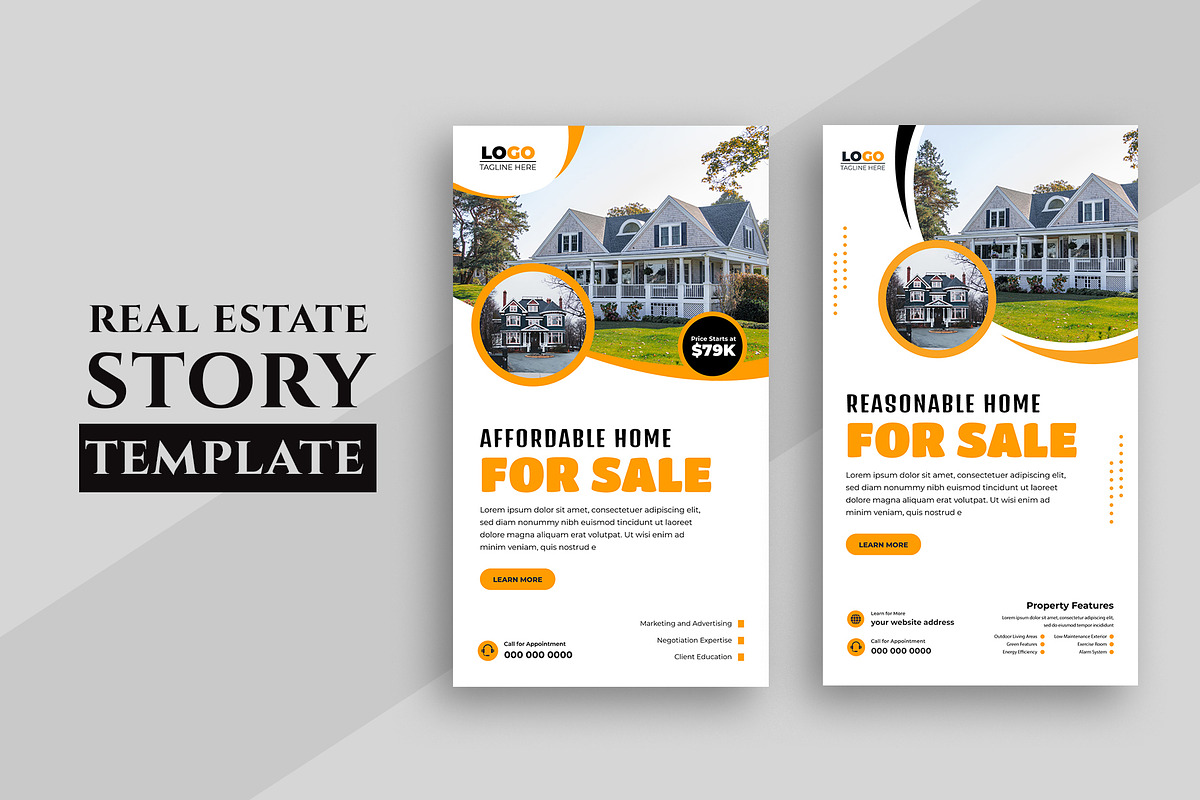 Real Estate Social Media Stories, a Social Media Template by nandinigraphics
