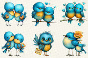 Quirky Valentine Love Birds Clipart, an Illustration by DreamCafeArt (Thumbnail 3 of 6)