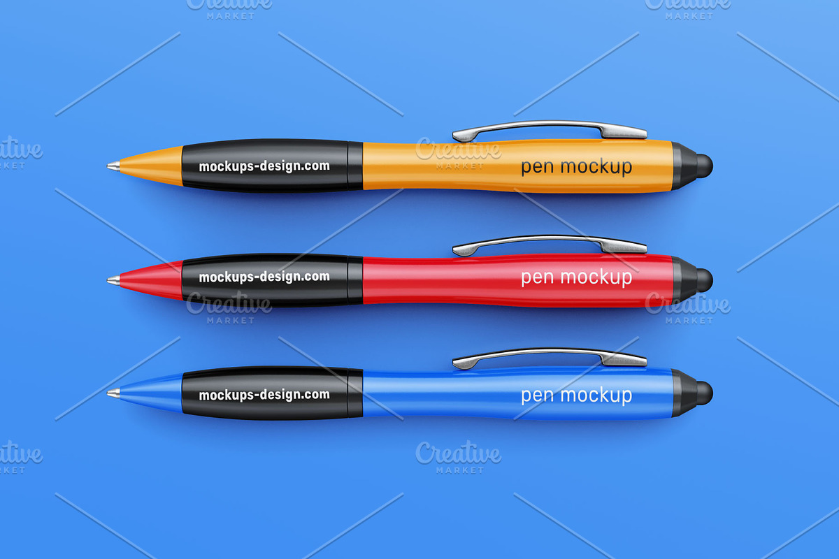 Premium Pen mockup psd file, a Pens & Pencil Mockup by MOCKUPSDESIGN (Photo 3 of 4)