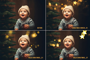 30 Christmas Bokeh Overlay PNG